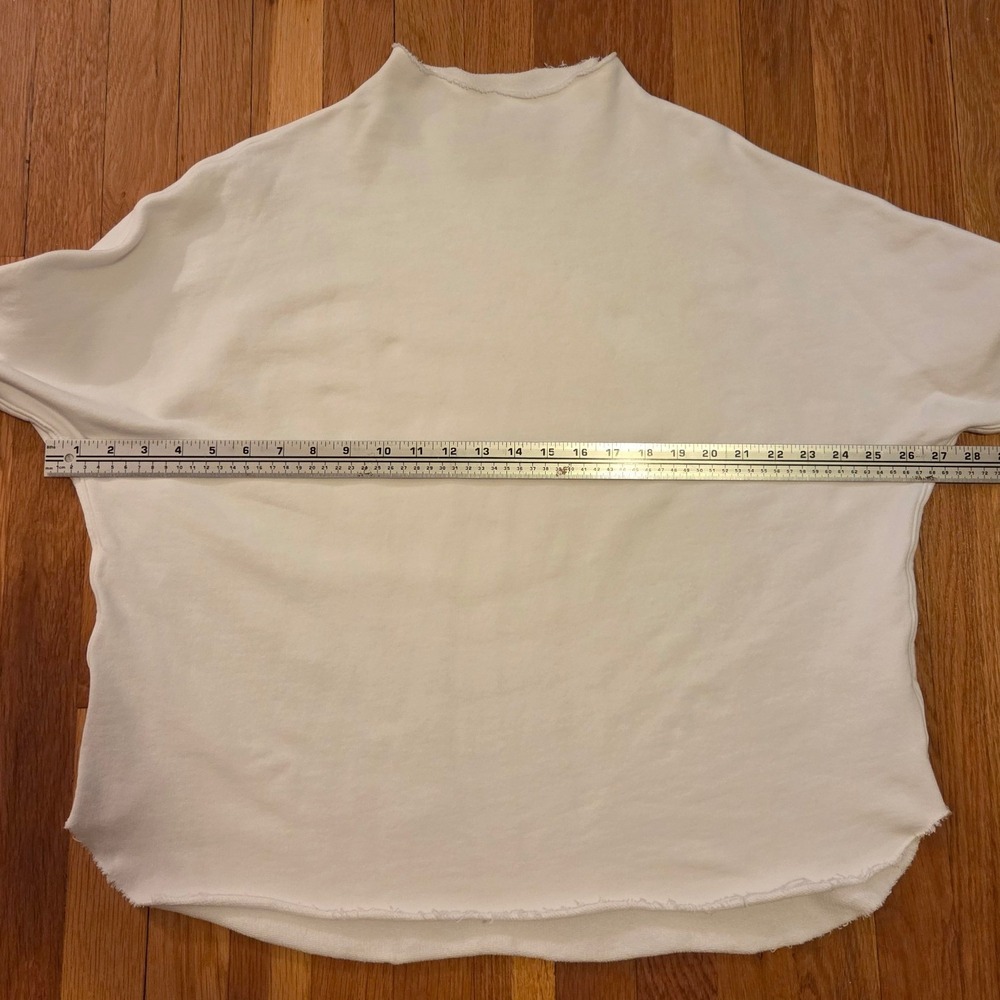 Frank & Eileen "Effie" Long Sleeve Funnel Capelet, Triple Terry, White, Sz S - Picture 9 of 12
